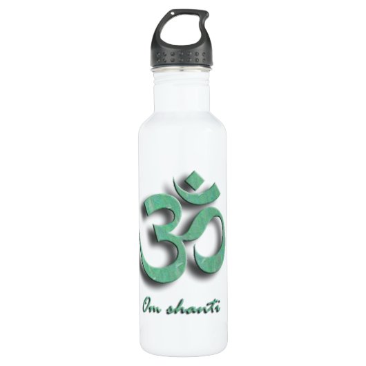 Om Shanti Symbol Roestvrij Waterflesje Waterfles (Voorkant)