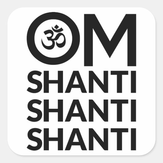 Om Shanti Vierkante Sticker (Voorkant)