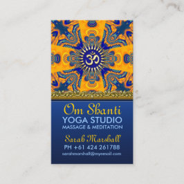 Om Shanti Yoga Oranje Blue Visitekaartjes