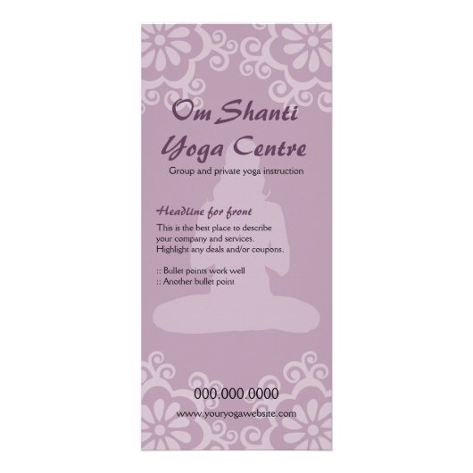 Om Shanti Yoga Rack Kaart (Voorkant)
