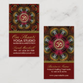 Om Shanti Yoga Red Gold Visitekaartjes (Voorkant / Achterkant)