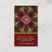 Om Shanti Yoga Red Gold Visitekaartjes (Achterkant)