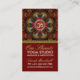 Om Shanti Yoga Red Gold Visitekaartjes