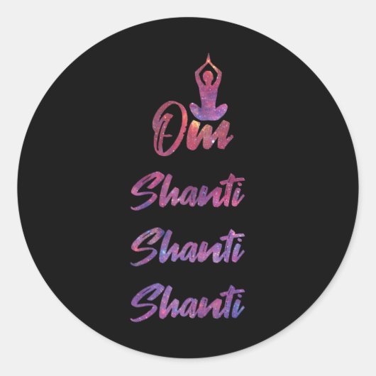 Om Shanti - Yoga Ronde Sticker (Voorkant)