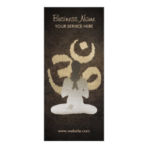 Om Sign Damask-achtergrond Yoga Reclamekaart