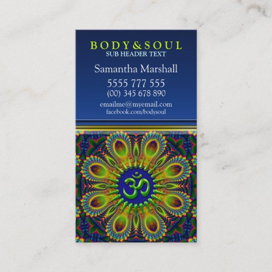 Om Sign Fractal Mandala Yoga NewAge Visitekaartjes (Voorkant)
