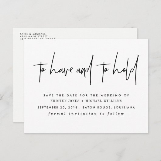 Om sparen de Datum te hebben en te houden Aankondigingskaart (Voorkant / Achterkant)