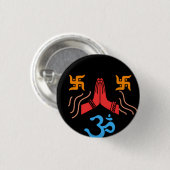 Om swastik devotie ronde button 3,2 cm (Voorkant /achterkant)