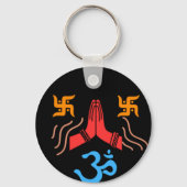 Om swastik devotie sleutelhanger (Voorkant)