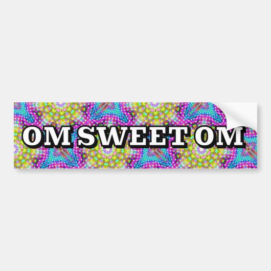 OM SWEET OM BUMPERSTICKER (Voorkant)
