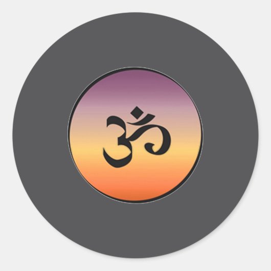 Om Symbol _1  Ronde Sticker (Voorkant)