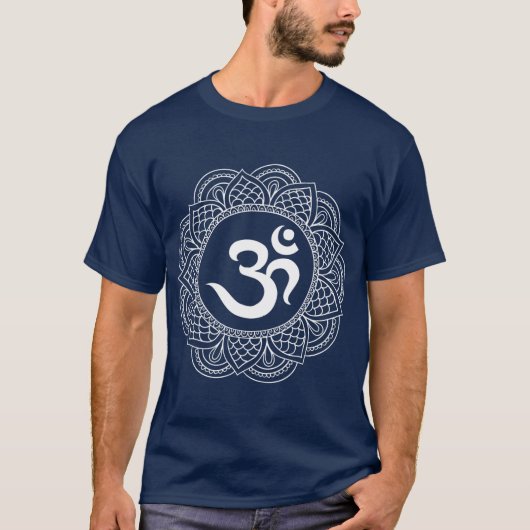 Om Symbol Aum Ohm Hindu Mandala Yoga Meditation T-shirt (Voorkant)