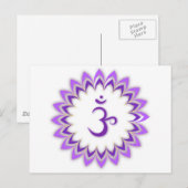 Om Symbol / Crown Chakra Briefkaart (Voorkant / Achterkant)