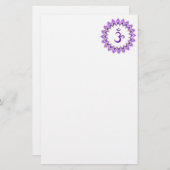 Om Symbol / Crown Chakra Briefpapier (Voorkant / Achterkant)
