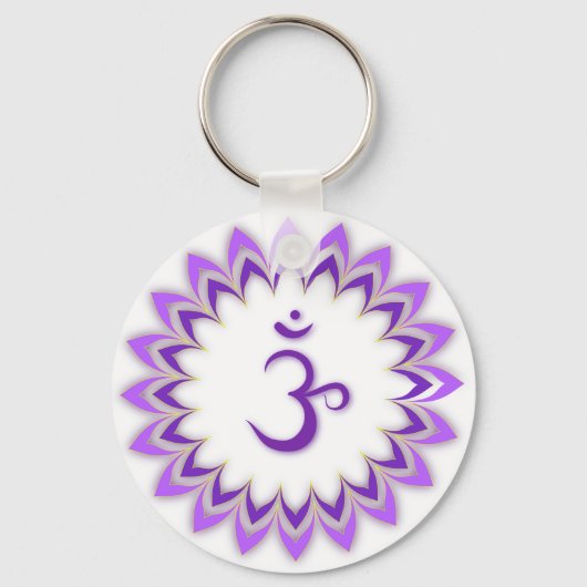 Om Symbol / Crown Chakra Sleutelhanger (Voorkant)