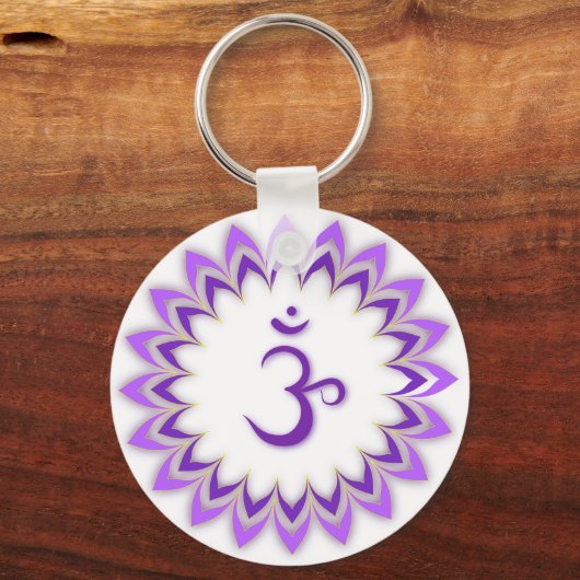 Om Symbol / Crown Chakra Sleutelhanger (Voorkant)