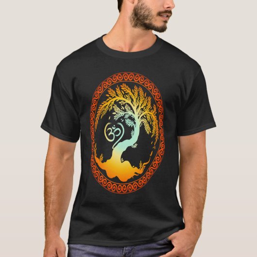 Om Symbol en Yggdrasil Spiritueel T-shirt (Voorkant)