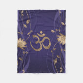 Om Symbol Golden Lotus Flowers op paars Fleece Deken (Voorkant)