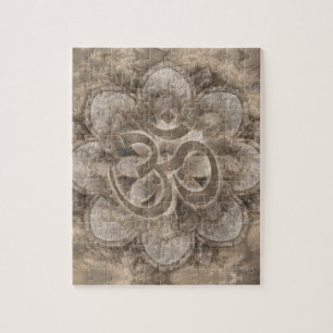 Om Symbol Lotus flower  goud Legpuzzel