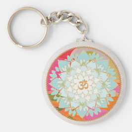 OM Symbol Lotus Mandala Sleutelhanger