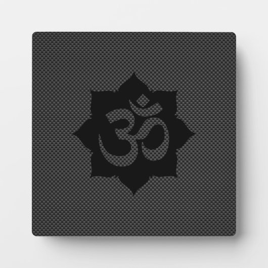 OM Symbol Lotus Spirituality in Carbon Fiber Style Fotoplaat (Voorkant)