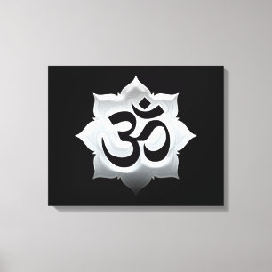 OM Symbol Lotus Spirituality Yoga Canvas Afdruk