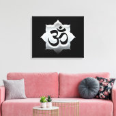 OM Symbol Lotus Spirituality Yoga Canvas Afdruk (Insitu (Woonkamer))