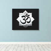 OM Symbol Lotus Spirituality Yoga Canvas Afdruk (Insitu (Houten vloer))