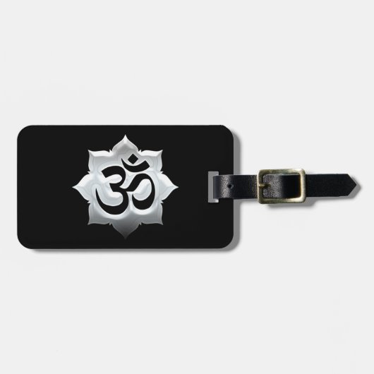 OM Symbol Lotus Spirituality Yoga Crest Bagagelabel (Voorkant horizontaal)