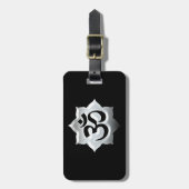 OM Symbol Lotus Spirituality Yoga Crest Bagagelabel (Voorkant verticaal)