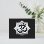 OM Symbol Lotus Spirituality Yoga Crest Briefkaart (Staand voorkant)