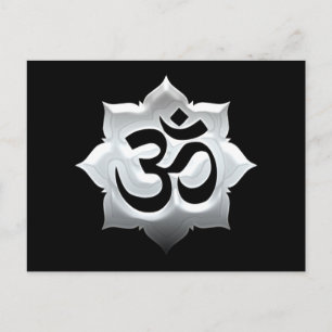 OM Symbol Lotus Spirituality Yoga Crest Briefkaart
