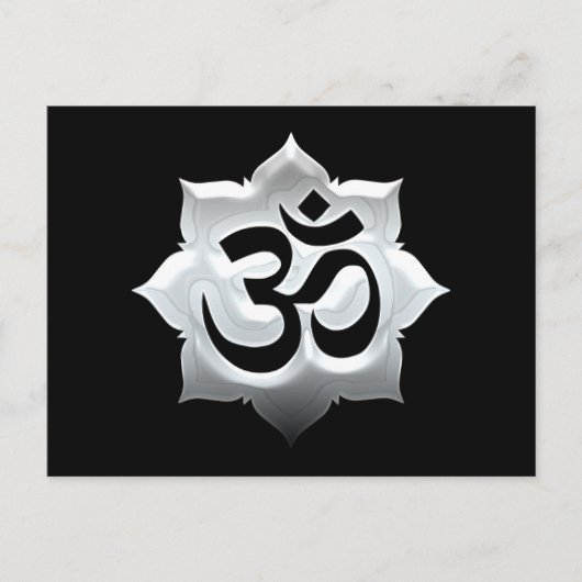 OM Symbol Lotus Spirituality Yoga Crest Briefkaart (Voorkant)