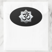 OM Symbol Lotus Spirituality Yoga Crest Ovale Sticker (Tas)