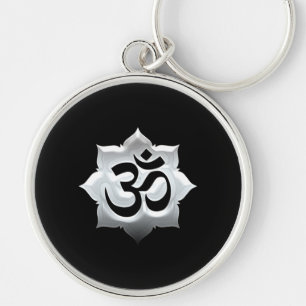 OM Symbol Lotus Spirituality Yoga Crest Sleutelhanger