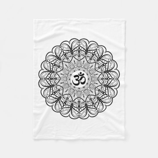 Om Symbol Mandala Blanket Fleece Deken (Voorkant)