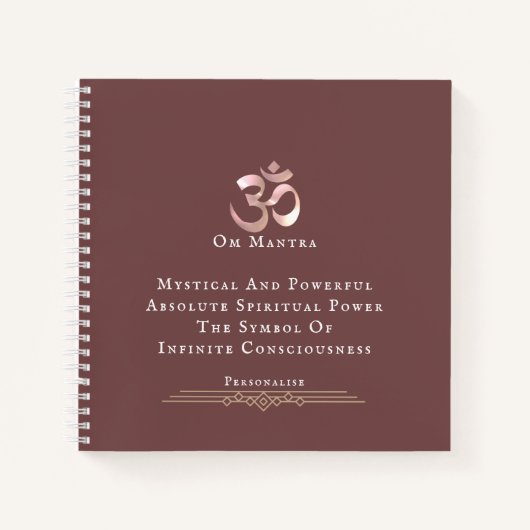 Om Symbol Meditatie Spiritueel Quote Journal Pink Notitieboek (Voorkant)