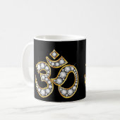 Om Symbol met "Diamond" Stones Koffiemok (Voorkant links)