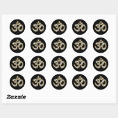 Om Symbol met "Diamond" Stones Ronde Sticker (Vel)