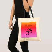 Om Symbol Monogram Rainbow-kleuren Tote Bag (Voorkant (product))