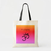 Om Symbol Monogram Rainbow-kleuren Tote Bag (Voorkant)