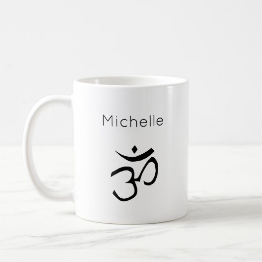 Om Symbol Monogram Yoga Meditation Koffiemok (Links)