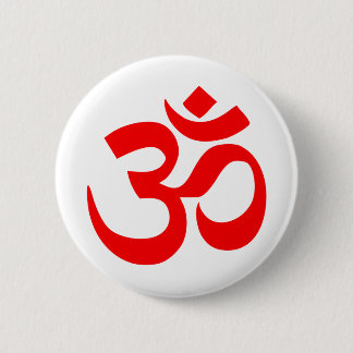 Om Symbol Mystical Sound in Hindu en Boeddhisme Ronde Button 5,7 Cm