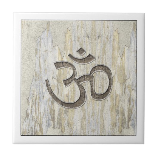 Om Symbol Organic Tile Tegeltje (Voorkant)