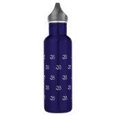 Om Symbol Pattern Zen Gray Dark Blue Waterfles (Links)