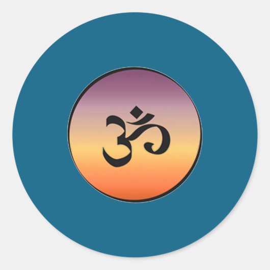 Om Symbol  Ronde Sticker (Voorkant)