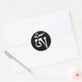 Om Symbol Tibetaans Schrift Schrift Ronde Sticker (Envelop)