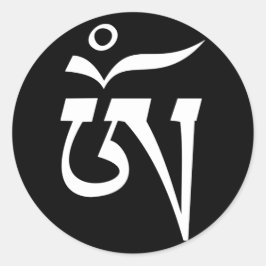 Om Symbol Tibetaans schrift taal Schriftuur Ronde Sticker