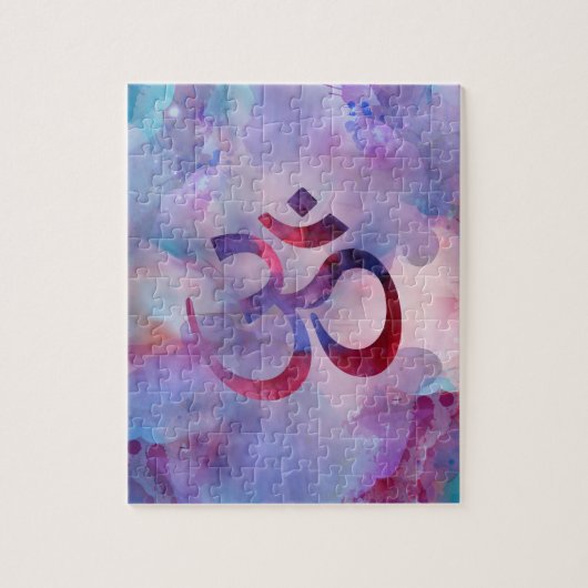 Om Symbol Waterverf Purples Legpuzzel (Verticaal)