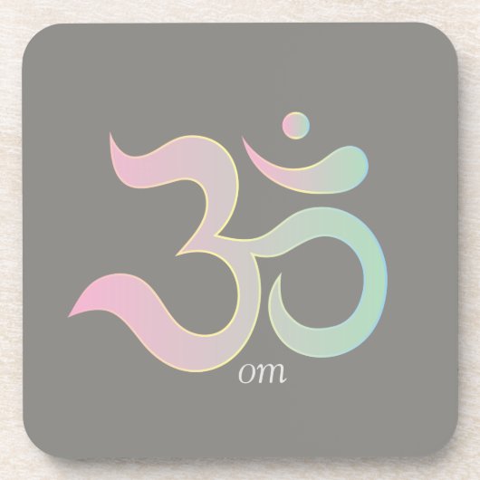 Om symbol zen pastel roze groen grijs onderzetter (Voorkant)